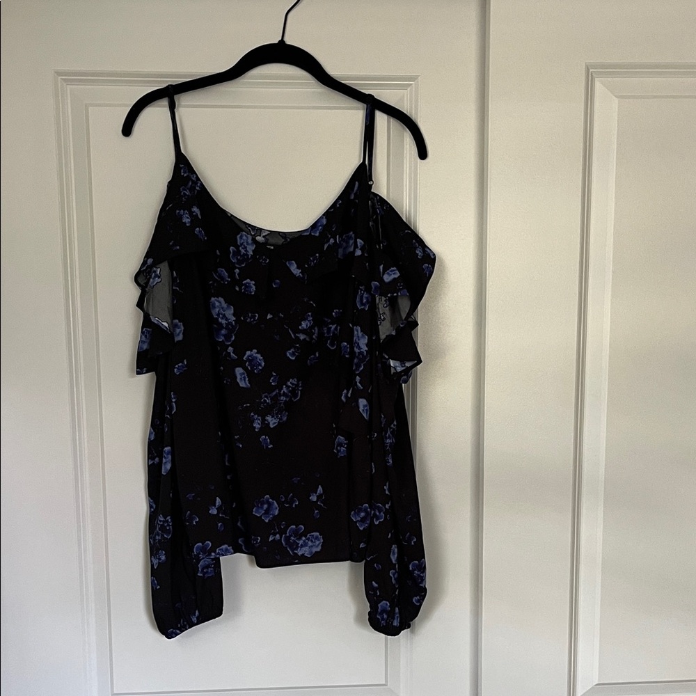 Express Black and Blue Floral Camisole